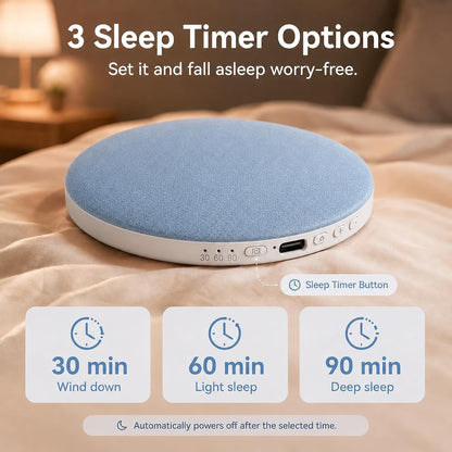 Pillow Speaker for Sleeping, Headphone-Free Mini Bluetooth Speaker Under Pillow, White Noise Sound Machine with Pink Noise, Auto-Off Timer for Side Sleeper