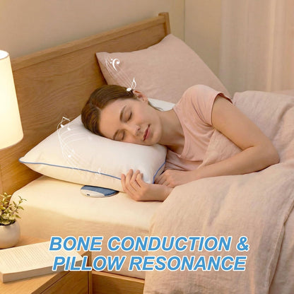 2026 Mini Bluetooth Pillow Speaker for Sleeping, Under Pillow Speaker with Built-in White Noise & Pink Noise Sound Machine, 48H Playtime, 3 Timers, Stereo Bass Private Sleep Audio (Blue)