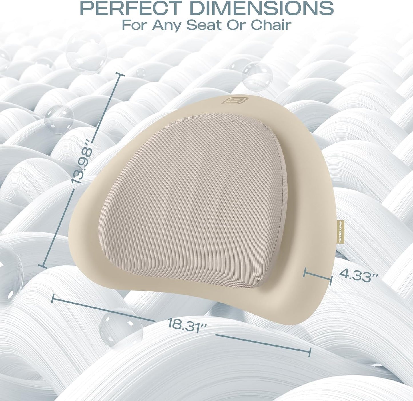 Skechers Lumbar Pillow Premium Memory Foam,Double-Layer-Office Chair Cushion for Tailbone Pain Relief,Butt Pillow for Office Chair,Car seat Cushion,Long Sitting Office Workers,and Car Drivers,Black