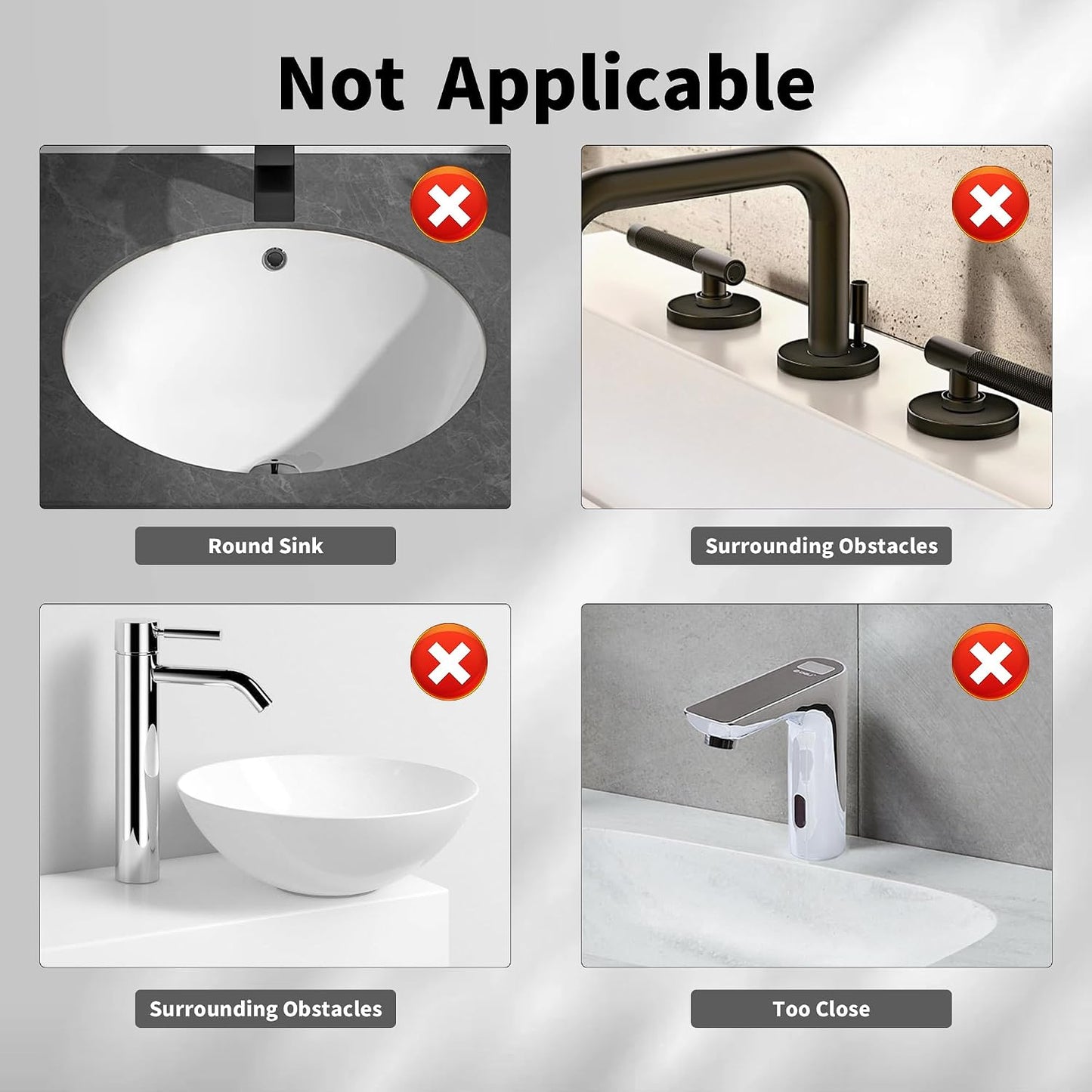 WAFT YEARN 24X5 Inch Silicone Durable Faucet Mat Kitchen Sink Splash Guard Draining Protector Tray Liner Absorbent Protective Counter Accessories For Sink Kitchen Bathroom Laundry Room Bar & RV Black