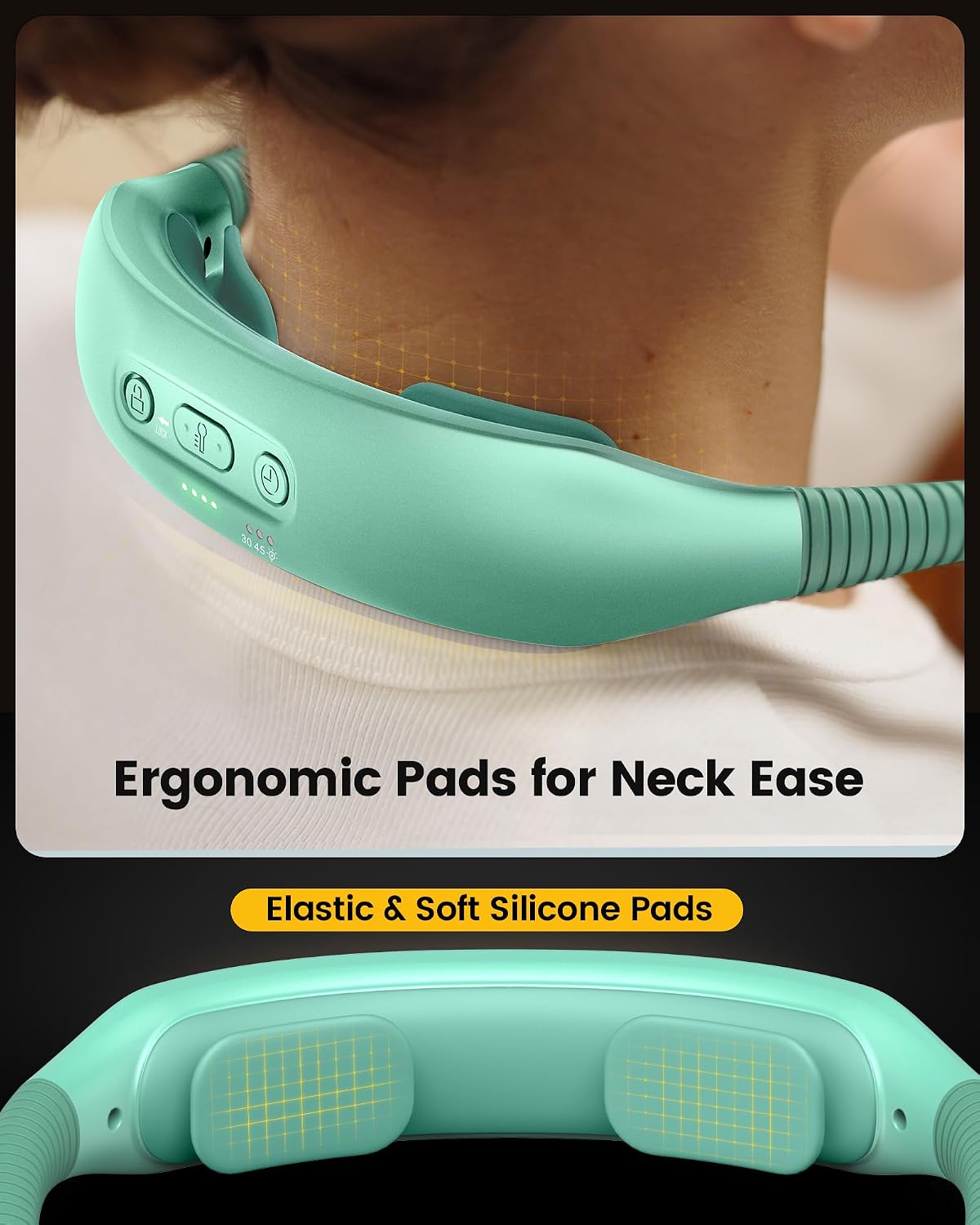 Glocusent Neck Light with Timer, 100 Hours Book Light for Bedtime Reading | Neck Reading Light, 3-Color, 5 Brightness, Bendable, Ergonomic, 1600mAh, Rechargeable, Eye Care, Sleep Aid, Travel Lock, Gift