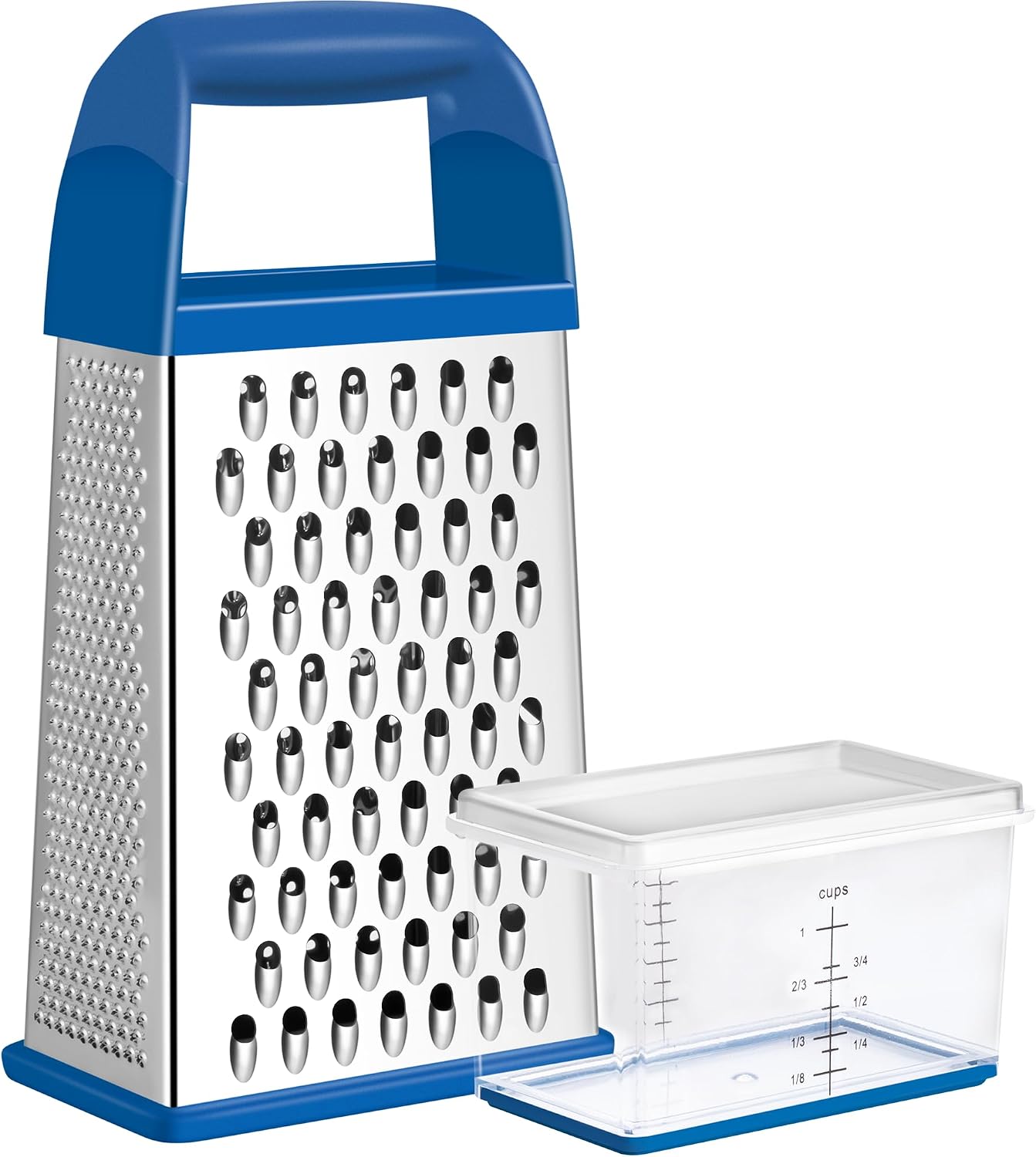 Urbanstrive Cheese Grater With Container Box Grater Stainless Steel Graters for Kitchen Cheese Shredder Parmesan Shredder Kitchen Gadgets Kitchen Tools Kitchen Gifts for Chef Dishwasher Safe Zester