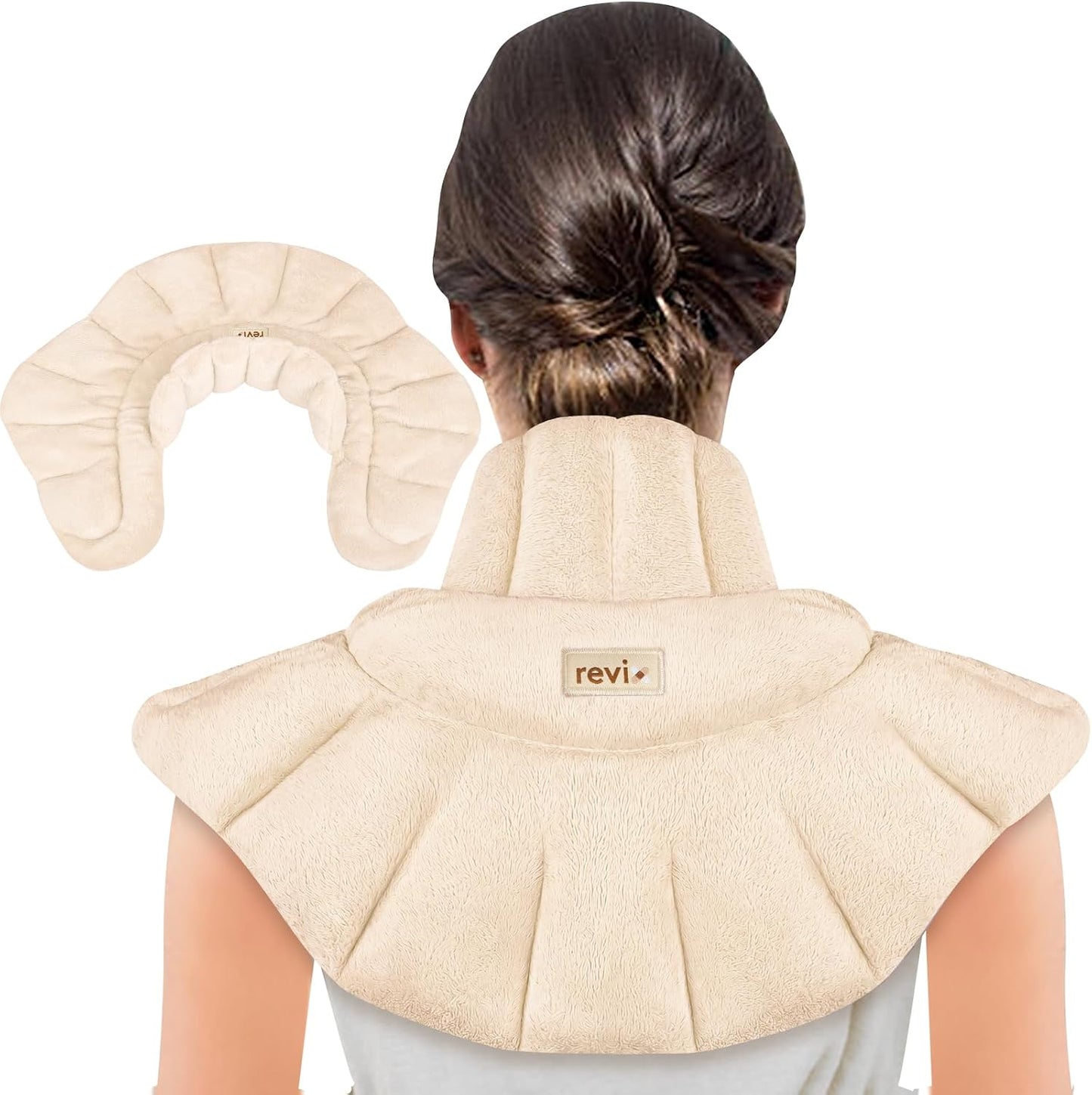 REVIX Microwave Heating Pad for Neck and Shoulders Back, Microwavable Heated Neck Wrap Warmer with Moist Heat, Lavender Aromatherapy Hot and Cold Pack