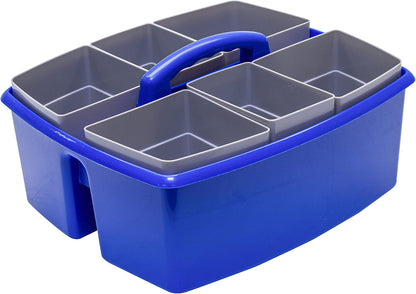Storex 2-Compartment Large Cleaning Caddy – Multipurpose Supply Organizer with Handle - Black, 1-Pack (00973A06C)