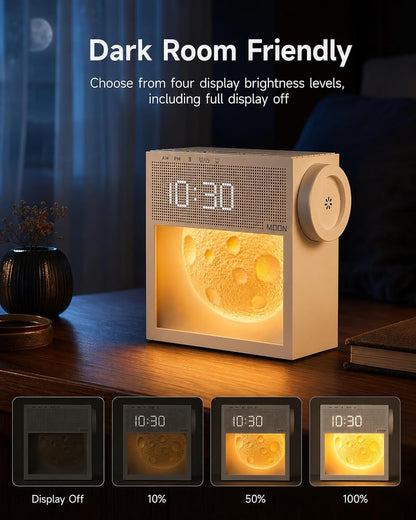 Sunrise Alarm Clock with White Noise Sound Machine, Wake Up Light & Moon Dimmable Night Light, 20 Sleep Sounds, Dual Alarms, Sleep Timer, Bedside Clock for Heavy Sleepers, Adults, Teens