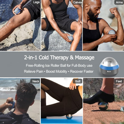 Massage Ice Roller Ball Cold & Heat Therapy Plantar Fasciitis Roller | Alleviating Shoulder, Arms, Back, Legs, Calves or Muscle Tension, Perfect for Workouts Relaxation