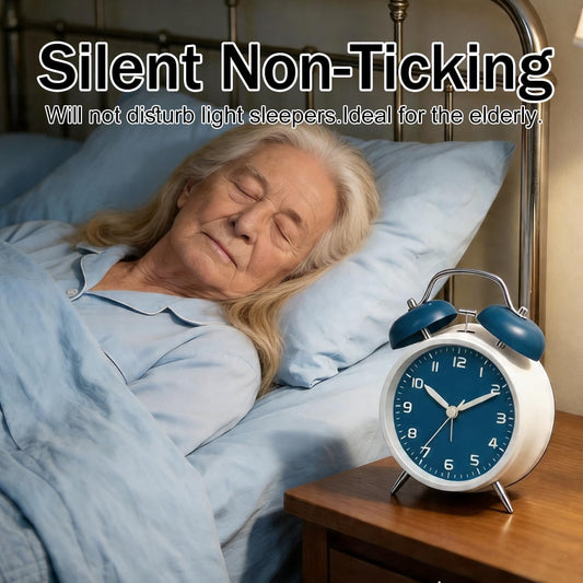 4.5" Analog Alarm Clock for Heavy Sleepers, Loud Battery Operated Alarm Clocks with Light, Metal Silent Desk Clock for Bedrooms, Retro Bedside Clocks for Kids Girls Women Mother Seniors, Pink