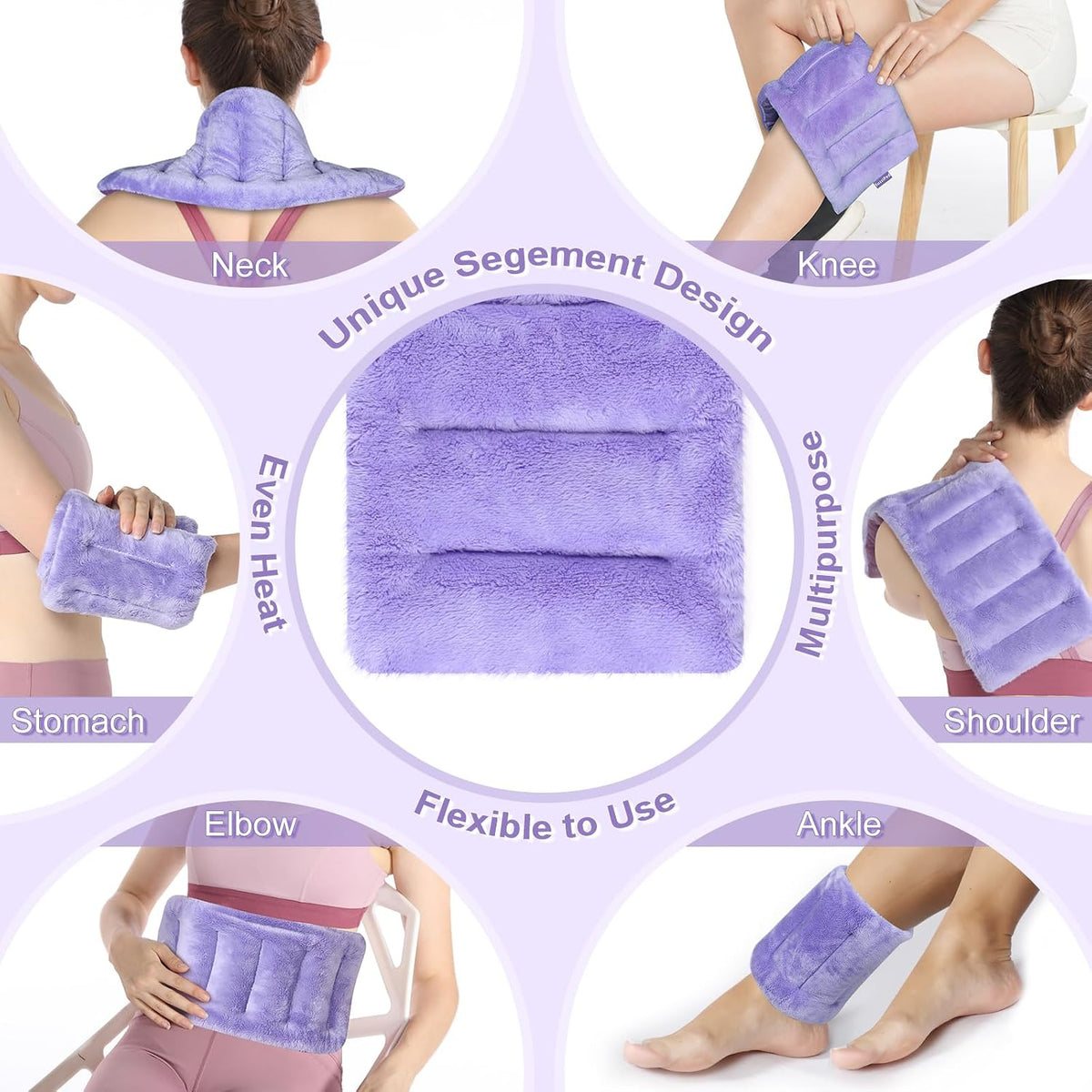 SuzziPad Microwave Heating Pad for Muscle Soreness Fatigue, 7"X16", Gray