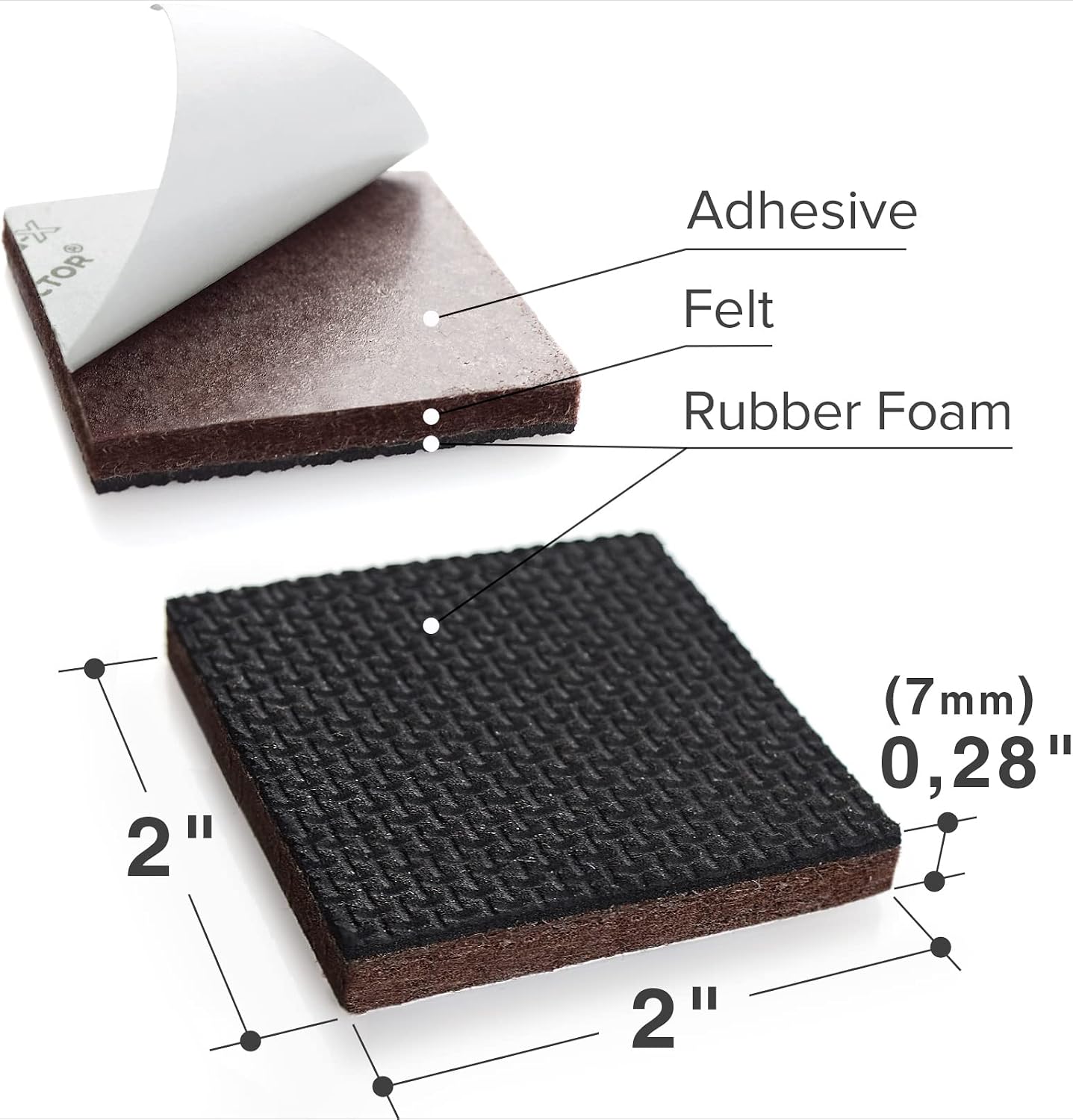 X-PROTECTOR Non Slip Furniture Pads – 24 pcs Premium Furniture Grippers 2"! | Best Self Adhesive Rubber Feet Furniture Feet – Ideal Non Skid Furniture Pad Floor Protectors – Keep Furniture in Place!