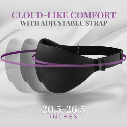 Sleep Mask [2 Pack] - Eye Mask for Sleeping - Ultra Lightweight for Side Sleepers, Contoured, 100% Blackout Sleeping Masks for Women and Men, Blindfold and Eye Covers - S1 Black