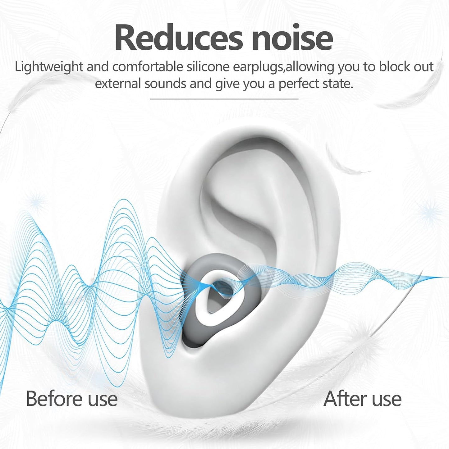 Noise Cancelling Ear plugs for Sleeping - Black Comfortable Reusable Silicone Earplugs for Sleep 24dB Noise Reduction Snoring and Studying Travel Concerts Hearing Protection with 3Tips and Storage Box