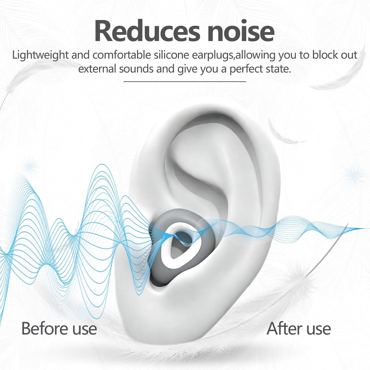 Noise Cancelling Ear plugs for Sleeping - Black Comfortable Reusable Silicone Earplugs for Sleep 24dB Noise Reduction Snoring and Studying Travel Concerts Hearing Protection with 3Tips and Storage Box