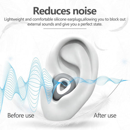 Noise Cancelling Ear plugs for Sleeping - Black Comfortable Reusable Silicone Earplugs for Sleep 24dB Noise Reduction Snoring and Studying Travel Concerts Hearing Protection with 3Tips and Storage Box