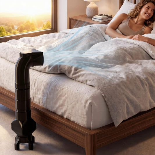 Bed Cooling System Under-Sheet Midnight for Night Sweats, Bed Fan Under Sheets, for Hot Sleepers, Bed Cooler for Cooler, More Comfortable Sleep