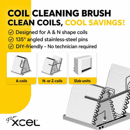 HVAC Coil Cleaner Brush for AC Evaporator & Condenser Coil Cleaning | Professional-Level Deep Cleaning, Fin-Safe Design & Extendable Reach