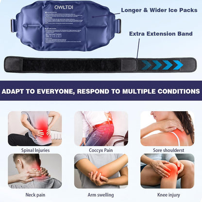 Ice Packs Soft Flexible Gel Pack for Injuries Reusable Cold Hot Therapy for Shoulder Knee Back Elbow Leg Hip Arm for Muscle Relief & Recovery 17.5'' x 9.5'' Navy Blue