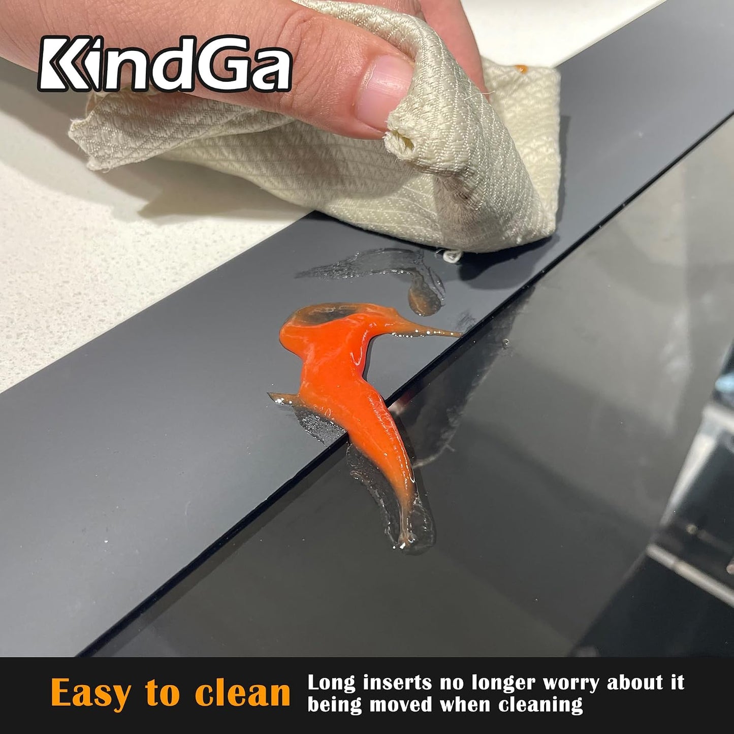 Silicone Stove Counter Gap Cover - 25 Inch Gap Filler 2 Pack Black | Long gap filler seals spills between kitchen appliances Stovetop oven countertop; stove gap cover, gas stove side gap covers