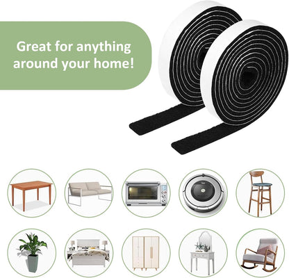 COMNICO 2 Rolls Felt Strip with Adhesive Backing, Non Slip Cuttable Felt Tape Self Adhesive Furniture Pads for Protecting Furniture Surfaces Hardwood Floor Chair Wall (Gray, 1/2x60in) | Self Adhesive Furniture Pads, for Protecting Furniture Surfaces,