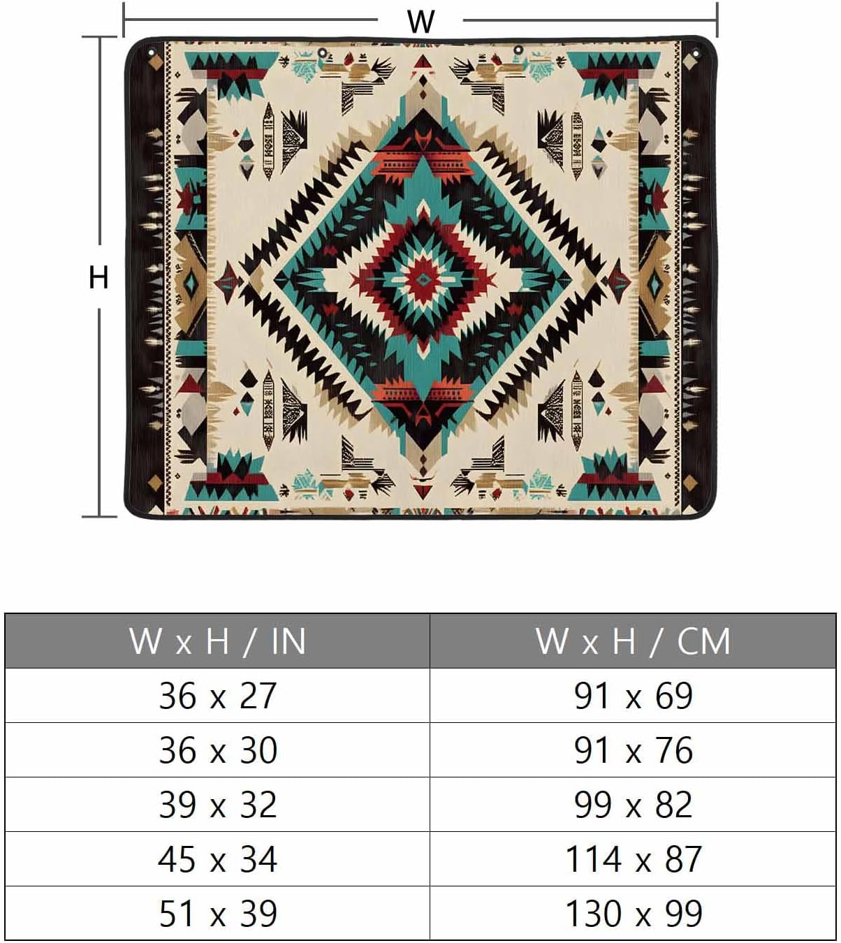 Western Aztec Magnetic Fireplace Cover Decorative Indoor For Brick Fireplace, Rustic Tribal Southwestern Boho Ethnic Insulation Fireplace Blocker Blanket Draft Stop Hot Heat Save Energy, 36"Wx27"H