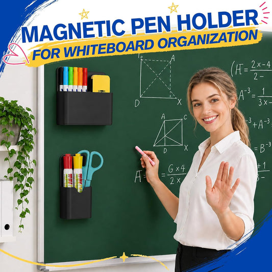 Magnetic Pen Holder, Magnetic Marker Holder, 4 Pack, White | Magnetic Cups for Dry Erase Markers, Pen Organizer for Whiteboard, Refrigerator, Locker, Cruise, Classroom, Office, School