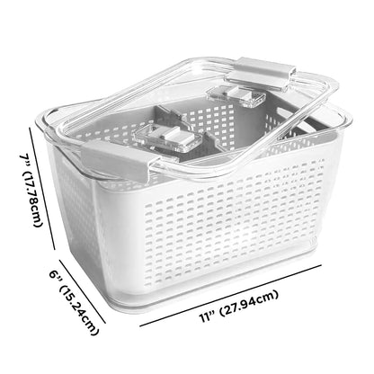 Kitchen Spaces Stackable Fridge Storage Colander Containers, Variety Pack | 3 Sizes to Store Fresh Produce, Organize Washed Fruits and Veggies, Snap and Seal Lids with Adjustable Vents, Hand Wash Only