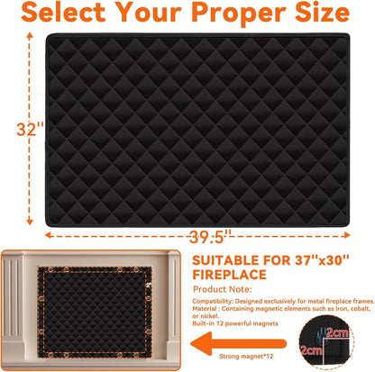 Magnetic Fireplace Draft Stopper Cover, Blocks Drafts & Heat Loss | 39.5x32 Inches, Stops Cold Drafts, Keeps Warm In, Energy Saving, Lowers Heating Cost, Magnetic, Fits Metal Fireplaces