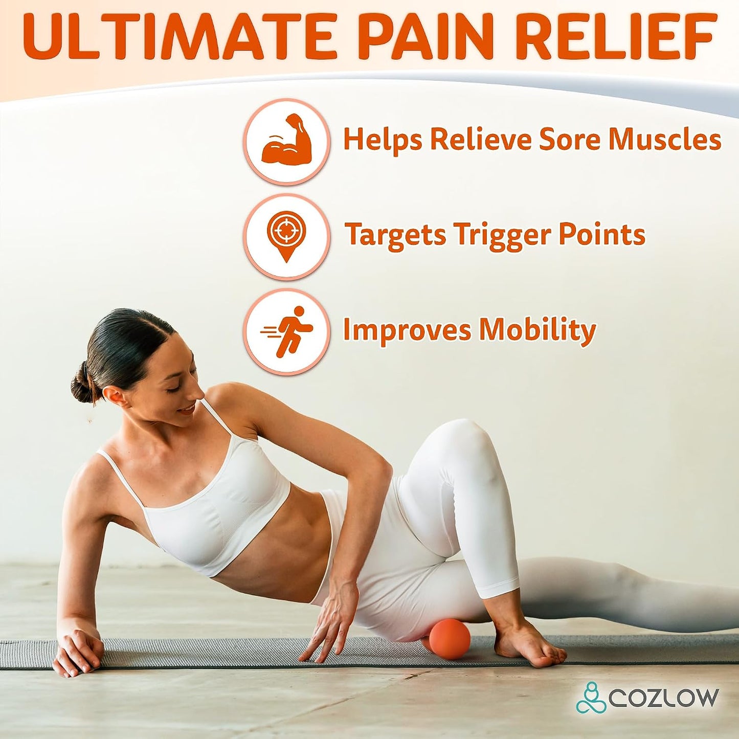 COZLOW Peanut Massage Ball - Deep Tissue Therapy, Pain Relief - Cobalt Blue | Cozlow 5" double lacrosse silicone massage ball, trigger point roller for mobility, acupressure tool for myofascial release