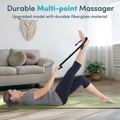 Lifelong Trigger Point Massage Tool for Pain Relief Deep Tissue, Full Body Handheld Massage Stick Hook Back Neck Shoulder Multi-Pressure Point Massager Cane for Women & Men, Black