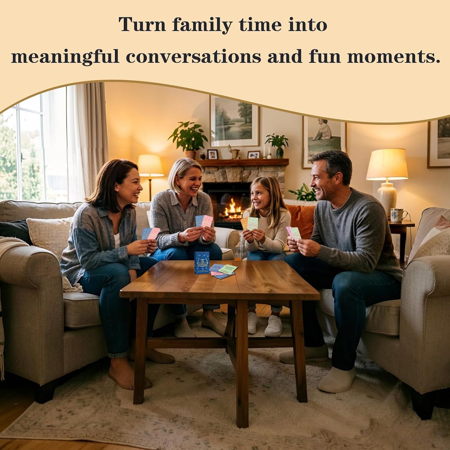 Family Conversation Cards - 55 Questions for Family Bonding, Teens & Adults | Fun Conversation Starters, Meaningful Family Game for Dinner Table, Road Trips & Quality Time