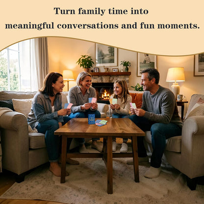 Family Conversation Cards - 55 Questions for Family Bonding, Teens & Adults | Fun Conversation Starters, Meaningful Family Game for Dinner Table, Road Trips & Quality Time