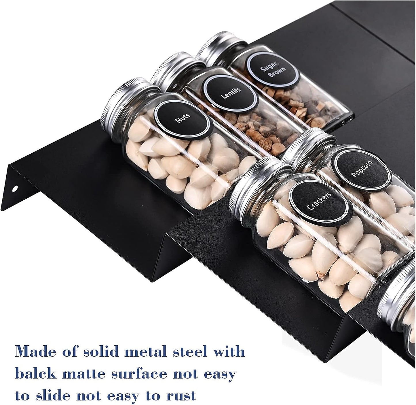 Bamboo Spice Rack Tray - Spice Drawer Organizer for Kitchen Cabinets Storage and Organization (Jars Not Included, 8 Individual Pieces, Not Adjustable)