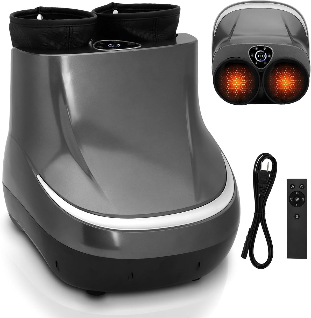 2-in-1 Foot & Calf Massager with Heat, Shiatsu Foot Massage Machine