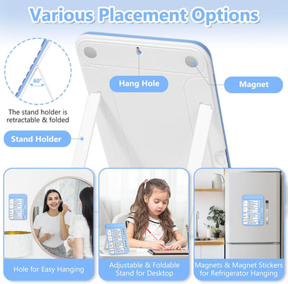 Audab 2Pcs Dry Erase Chore Chart for Kids, Magnetic Checklist Board, My Chores Slider Chart to Do List Board, Routine Chart Schedule Board Task Tracker for Home Refrigerator, Wall, Desk (Blue & Pink)