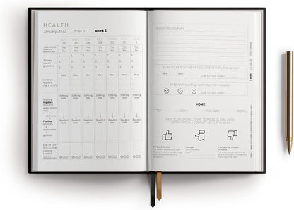 Self Care Journal 2026 - Stress Relief Happiness Wellness Planner 2026 - Food, Fitness, Mental Health Wellness Journal Self Care Planner 2026 - Self Love Positivity Gratitude Journal for Women and Men (Blue)