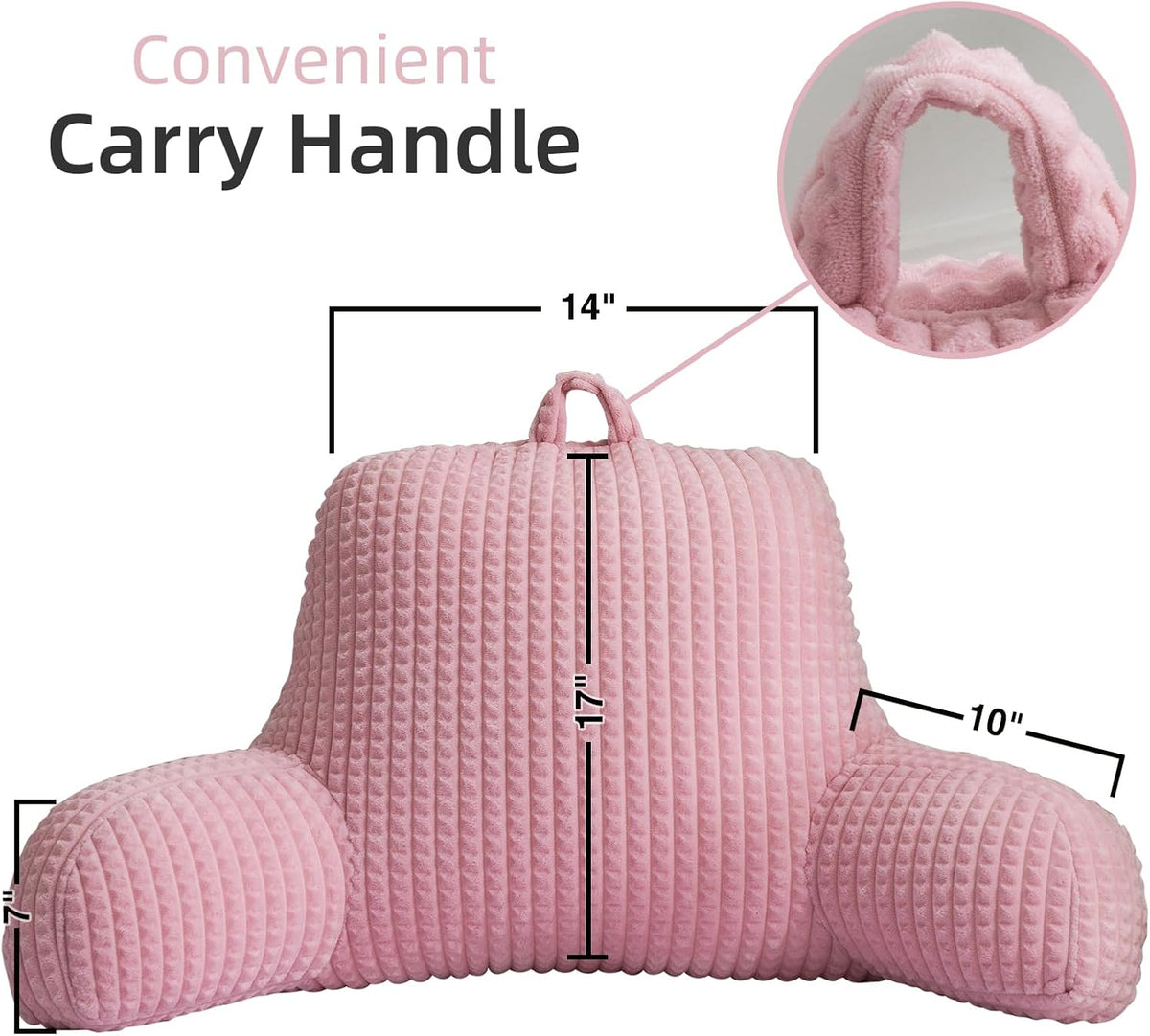 A Nice Night Darkgrey 17" Bed Wedge Pillows with Arms for Sitting