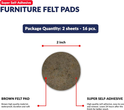 Furniture Felt Pads Brown 144 Pcs Strong Self Adhesive Protectors for Hardwood Floors Laminate Flooring Furniture Feet Chair Legs Table Cabinet Couch Non Scratch Peel Stick Felt Pad Set for All Floors