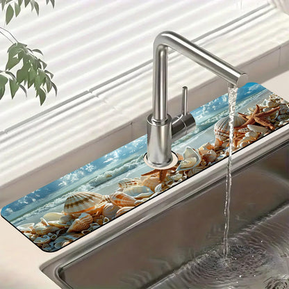 Faucet Mat for Kitchen Sink Absorbent Splash Guard Bathroom 23.5"X5.5"