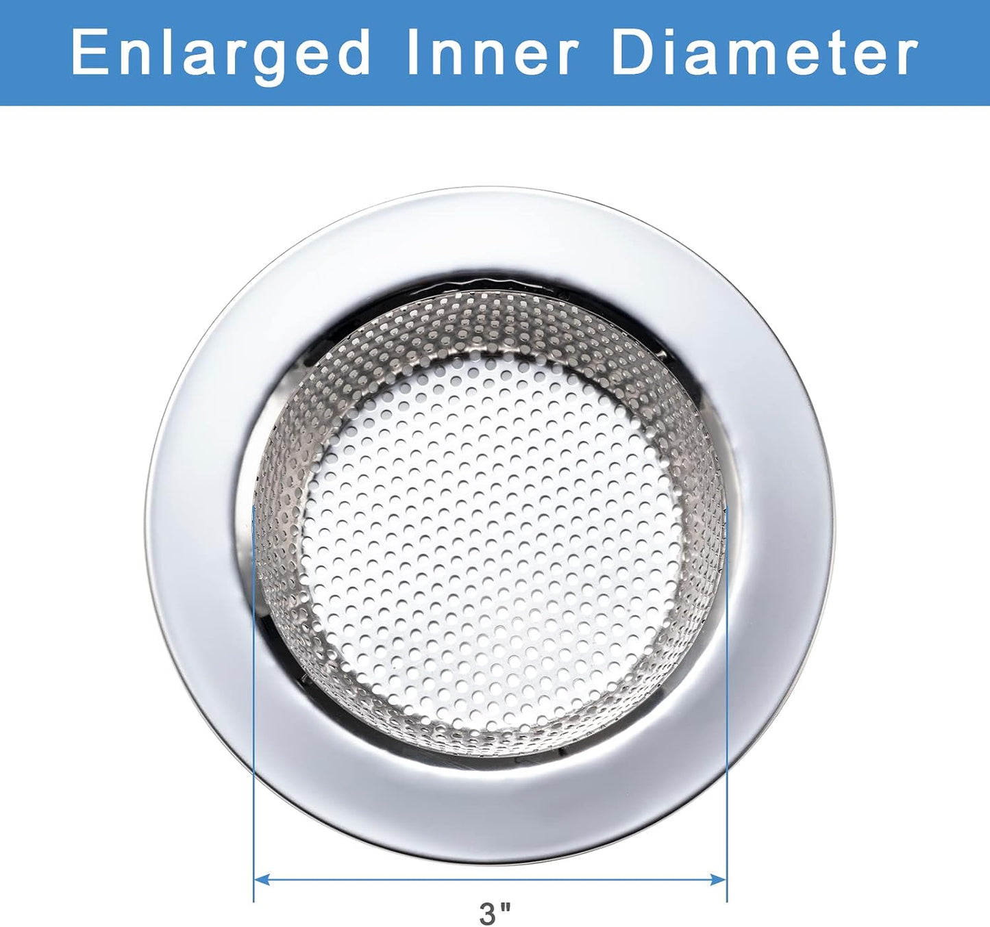 2 Pcs Sink Strainer Double-Layer Safe Design for Kitchen Sink Drain Basket | Upgraded Double-Layer Safe Kitchen Sink Strainer, No Finger Cuts, 4.5 Inch Outer Diameter, Fits Most Sinks