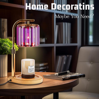 IN HAPPY Purple Candle Warmer Lamp with Timer & Dimmer, Gifts for Women, Housewarming Gifts for New Home, Adjustable Height Candle Warmer Lamp with 2 Bulbs for Jar Candles, Bedroom Home Decor