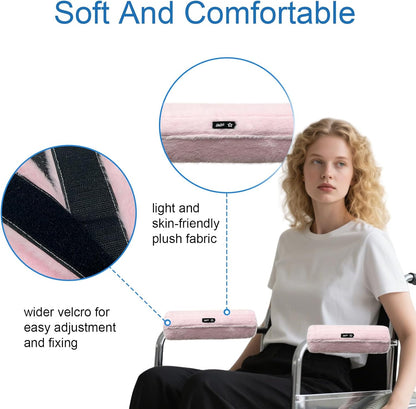 SPRING SEAON Wheelchair Armrest Pads Covers Fuzzy Desk Chair Arm Pads Soft