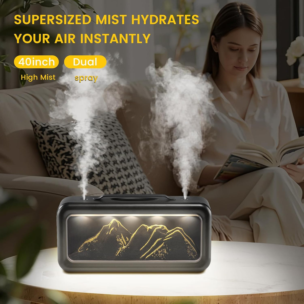 HEEYCEM Humidifiers for Bedroom, 600ml Cool Mist Humidifier with Night Light, 23dB Quiet Operation, Mini Baby Humidifier,for Bedroom, Nursery, Office, Plants(Wood Grain）