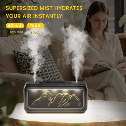 HEEYCEM Humidifiers for Bedroom, 600ml Cool Mist Humidifier with Night Light, 23dB Quiet Operation, Mini Baby Humidifier,for Bedroom, Nursery, Office, Plants(Wood Grain）