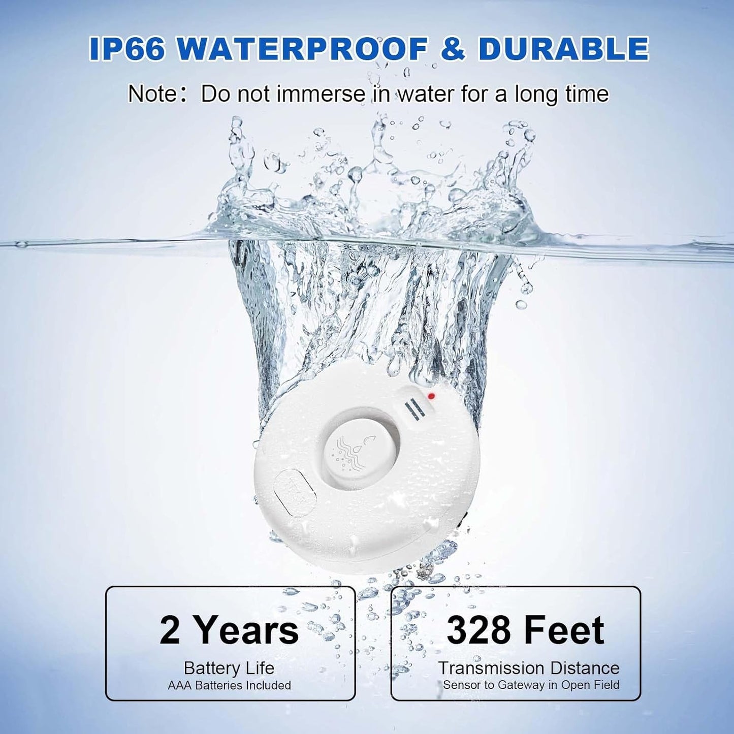 Smart Water Leak Detector for Home 5 Pack, Driping Leakage Flood Detectors | 120dB Loud, IP66, APP Push, Wireless Water Leak Alarm , 5 Water Sensors & 1 WiFi Gateway for Kitchen, Sink, Laundry