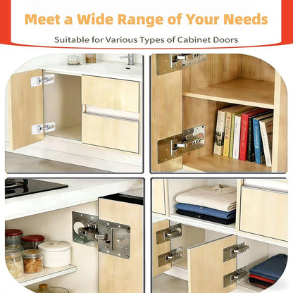 8PCS Kitchen Cabinet Door Repair Platekit:UKFMLNLStainless Steel Hinges Fixion Plate,Hinge Repair PlateKit,Suitable for Repairing and Securing Loose and Sagging Cabinet Doors at Home