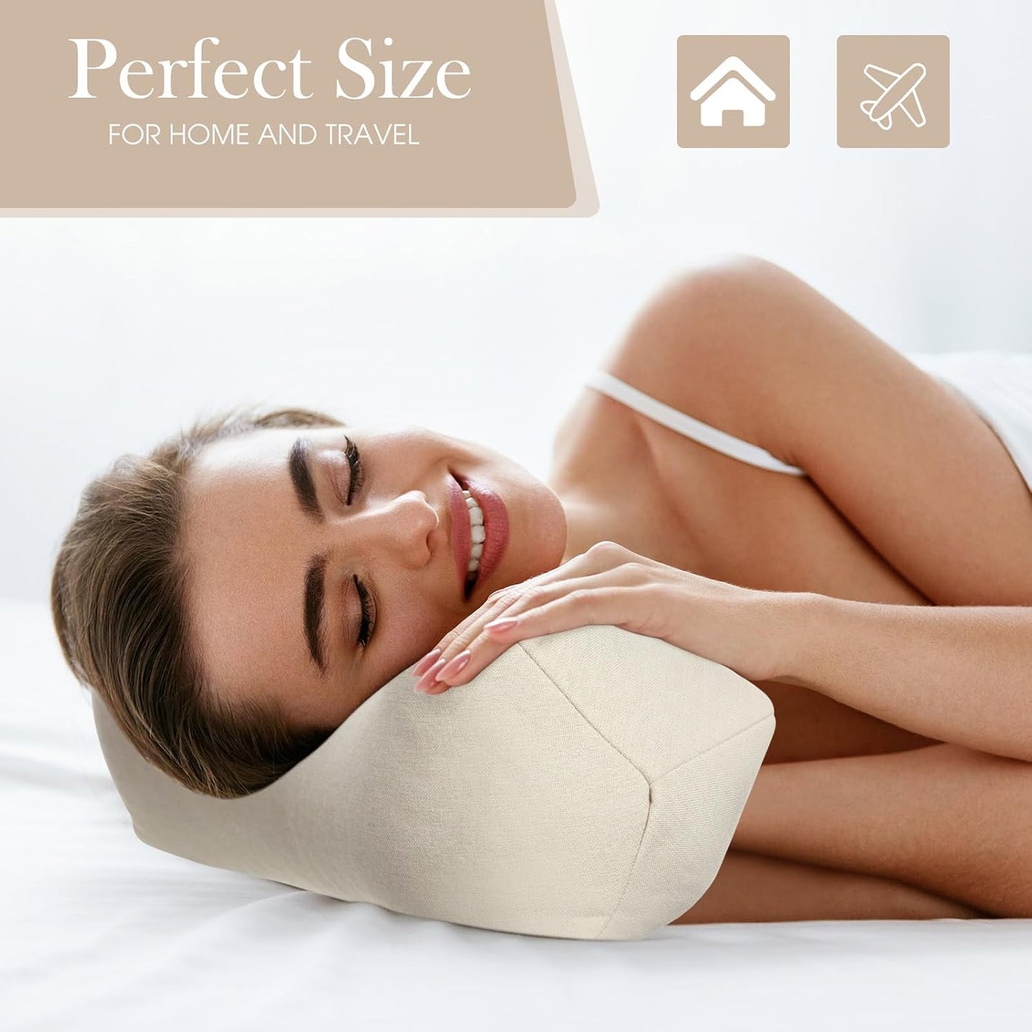 DoubleFill 2pcs Buckwheat Neck Support Pillow Cervical Pillow for Pain Relief Firm Support Adjustable Buckwheat Hulls Breathable for Side Back Sleepers Lunch Break Travel(Gray,Plush)