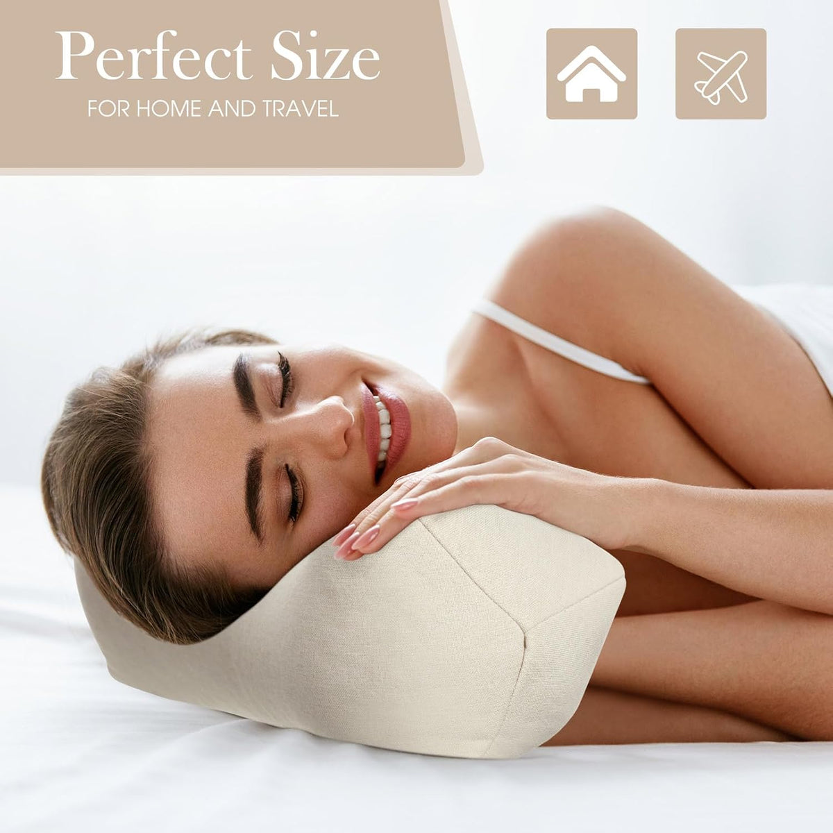 DoubleFill 2 Pcs Buckwheat Neck Pillow Adjustable, Gray, Plush