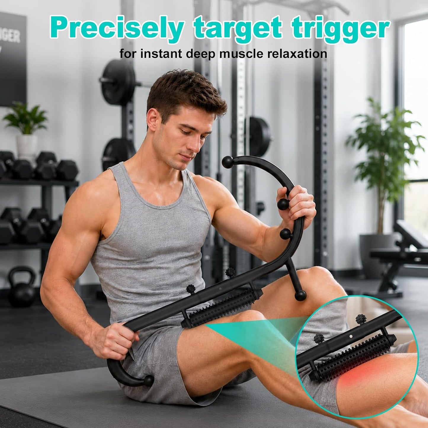 Trigger Point Massage Tool, Manual Back & Neck Massager Stick | Manual back massagers for neck & shoulder massage. Precision s-hook release tool provides deep tissue muscle knot pain relief
