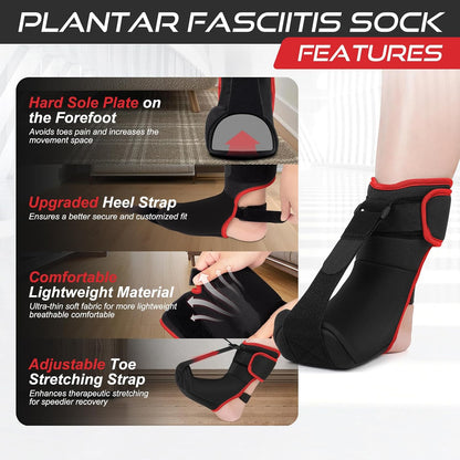 Plantar Fasciitis Night Splint Sock Soft Plantar Fasciitis Brace for Sleeping Achilles Tendonitis Foot Drop Heel Pain - Plantar Fasciitis Relief Night Splint for Women Men Black Small