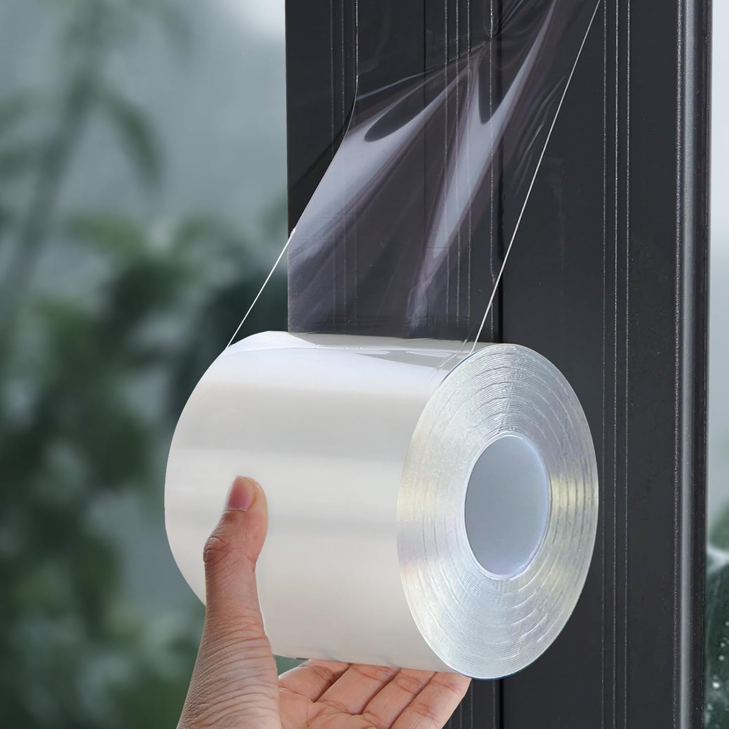Window Sealing Tape, 20 Mil Thick Window AC Insulation Sealing Draft Tape | 3 inch X 33 FT, Blocker for Cold Heat Air, Waterproof Tape for Repair, Heavy Duty No Residue (Clear)