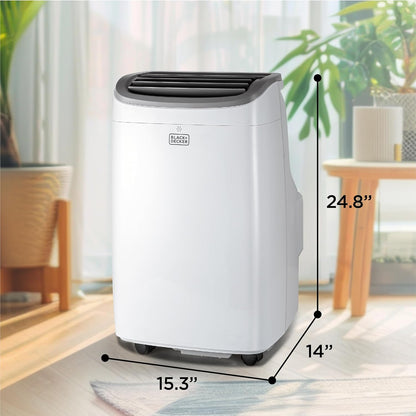 BLACK+DECKER Smart Portable Air Conditioner, 12,000 BTU, BPACT12WT, White | 8,000 BTU SACC for Rooms up to 550 Sq. Ft., Smart 3-in-1 Portable AC, Fan and Dehum with Follow Me Remote